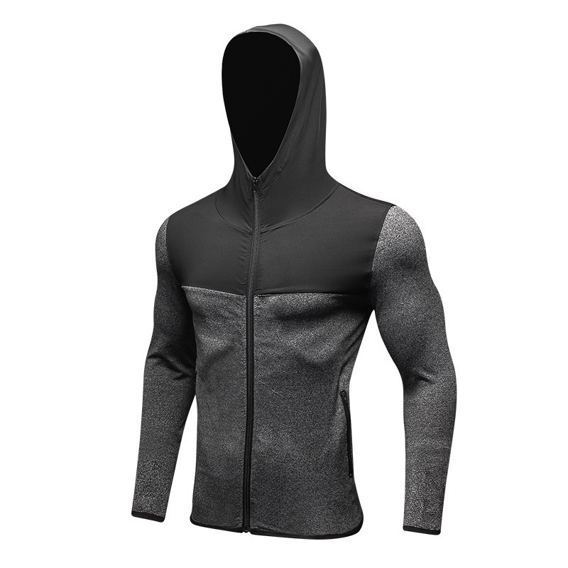 Wholesale Custom Logo Quick Dry Wind proof Long Sleeve Muscle Fit Hoodie Gym Shorts Men's Hoodies