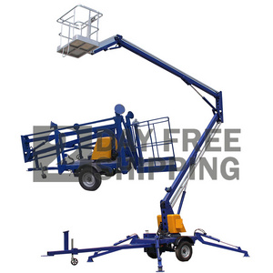 boom electric basket towable hydraulic arm truck lifts platform aerial work man spider lift for articulated elevator lift