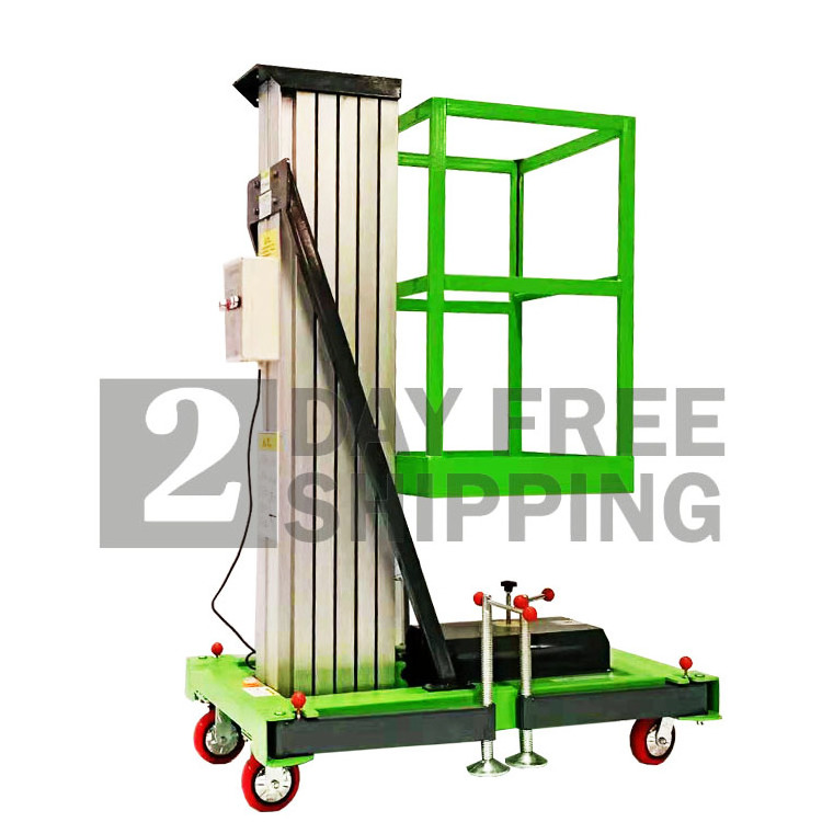 8m 10m scaffolding electric lifting platform mobile single mast aluminium hydraulic 10m manlift