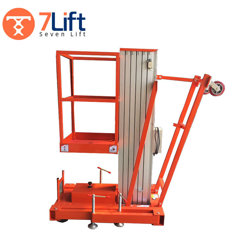 10m aluminium electric personal manual mast lift electrical work mobile electric aluminium 1 person lift work platform