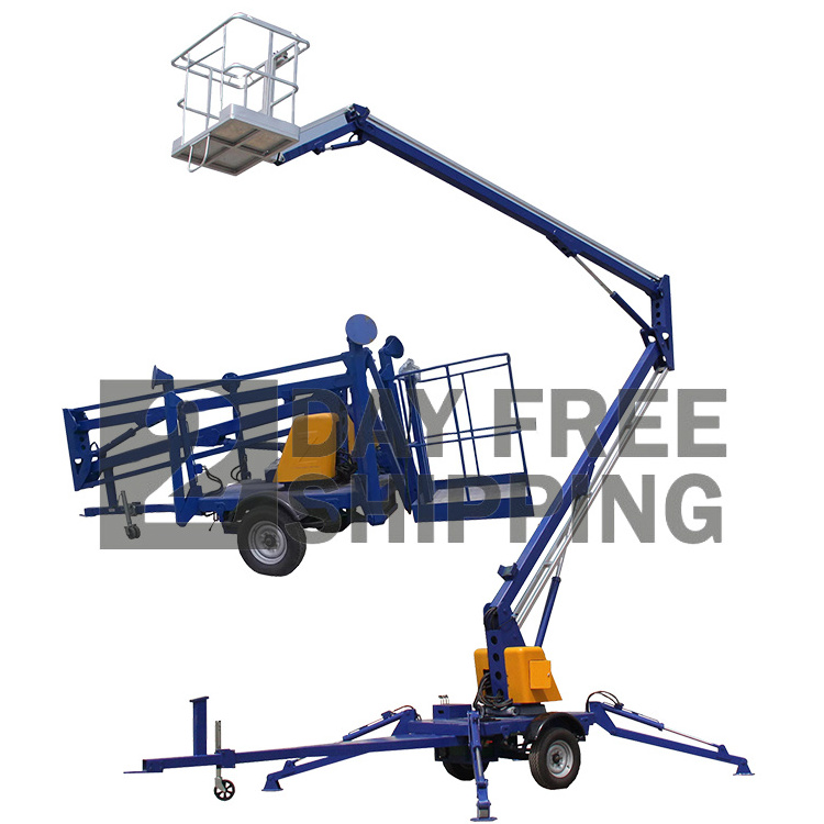 60 ft electric lift trailer cherry picker crawler hydraulic tow pickup truck self propelled articulated boom crane lift for sale