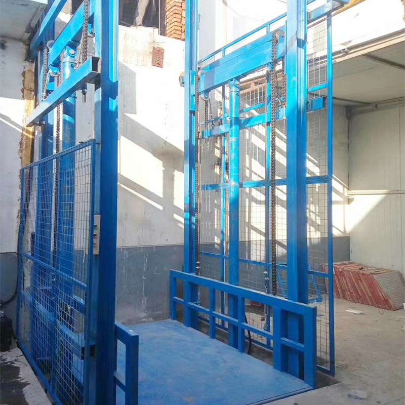 1000kg 4 meter height guide rail elevator 1 floor electric economic alignment hydraulic car cargo goods materials lift for truck