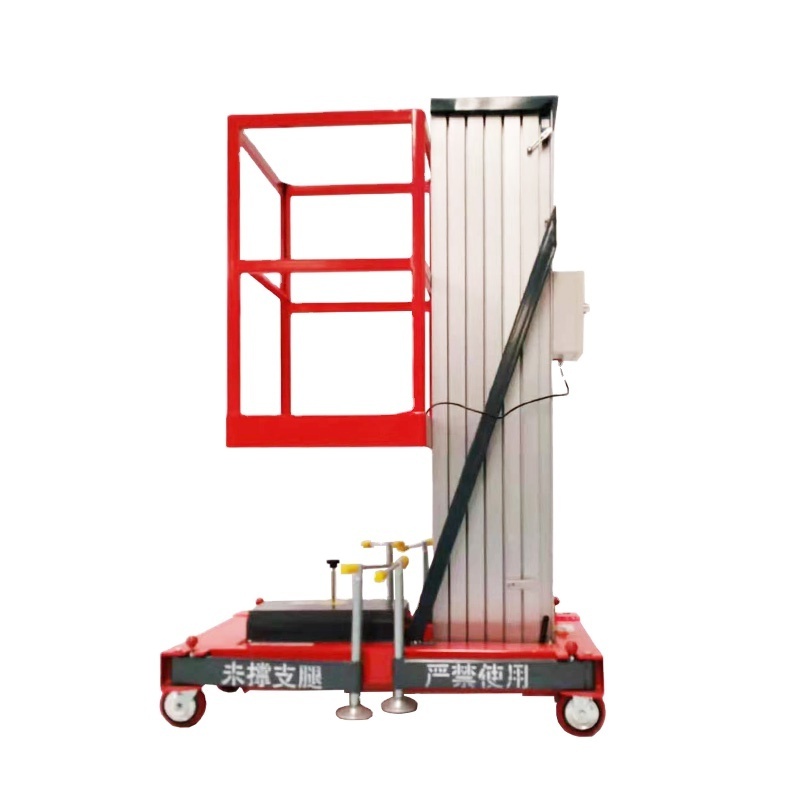 10m aluminium electric personal manual mast lift electrical work mobile electric aluminium 1 person lift work platform