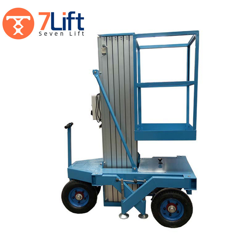 8m single mast hydraulic home painting mini electric tilting lift trailer aerial adjustable height work platform tilt lift table