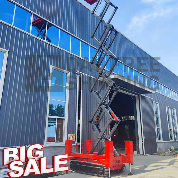 hydraulic battery electric power mini mobile track crawler self-propelled movable aerial scissor type lift types of manlifts