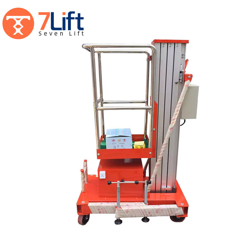 10m aluminium electric personal manual mast lift electrical work mobile electric aluminium 1 person lift work platform