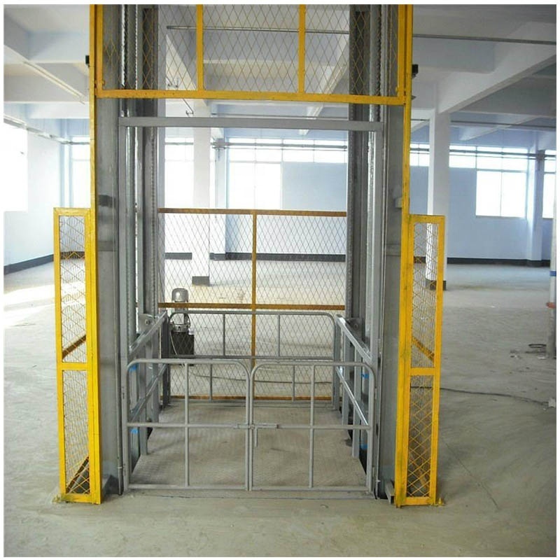 1000kg small goods freight elevator lift platform price vertical hydraulic guide rail cargo lifts for warehouse limited space