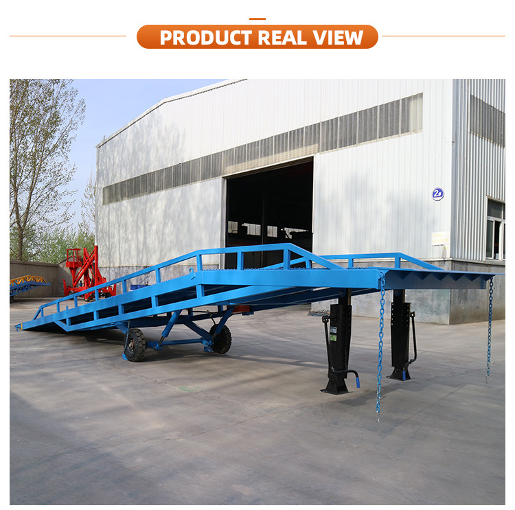 10 ton rampe de chargement mobile electric hydraulic forklift loading container yard ramps for truck