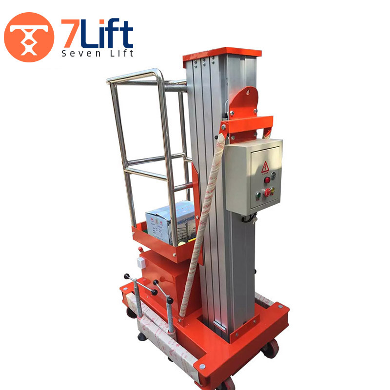 10m aluminium electric personal manual mast lift electrical work mobile electric aluminium 1 person lift work platform