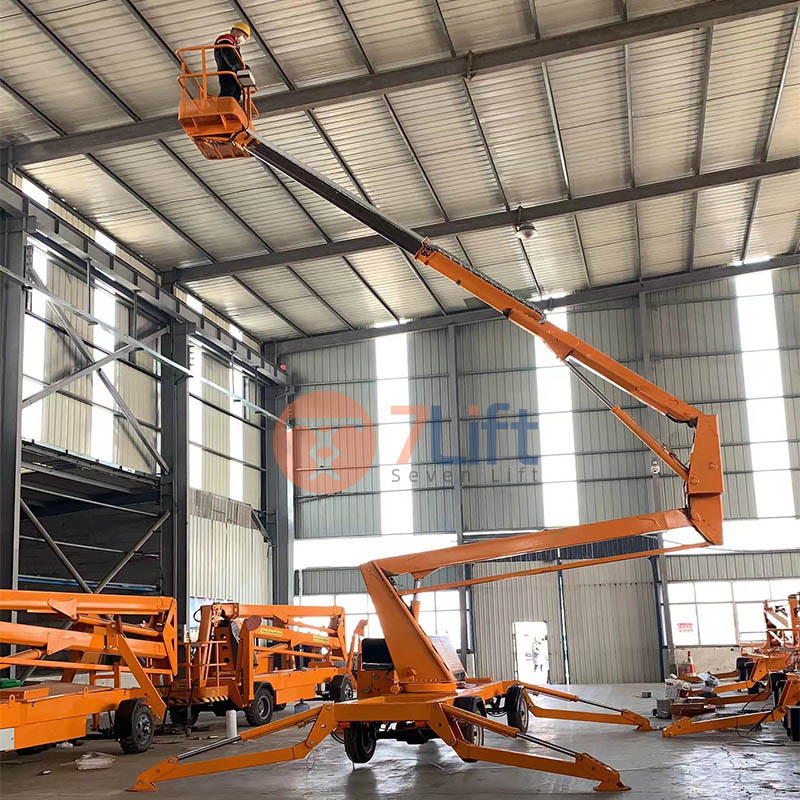 boom electric basket towable hydraulic arm truck lifts platform aerial work man spider lift for articulated elevator lift