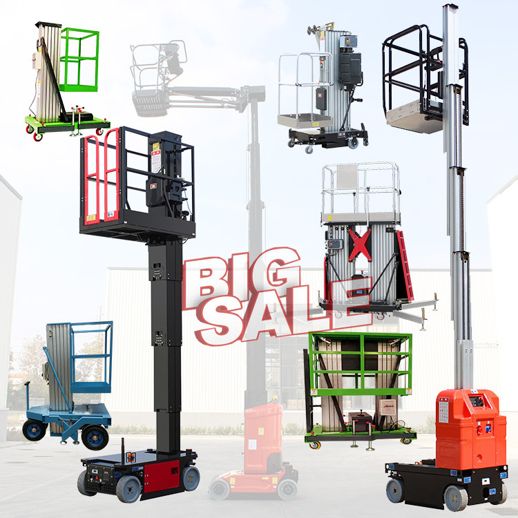 500kg 2-12m small mobile electric scaffold aluminum ladder work lift tables 12 meters height electric motor foldable man lift