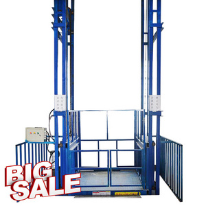 1000kg small goods freight elevator lift platform price vertical hydraulic guide rail cargo lifts for warehouse limited space