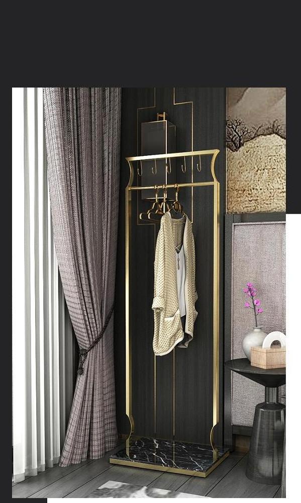 Hot new style marble coat rack clothing store display rack gold clothing rack with black