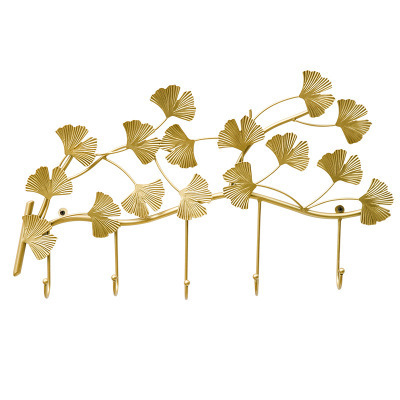 Modern home ginkgo leaf hook creative wall hanger after entering the door, living room bedroom porch decorative hook