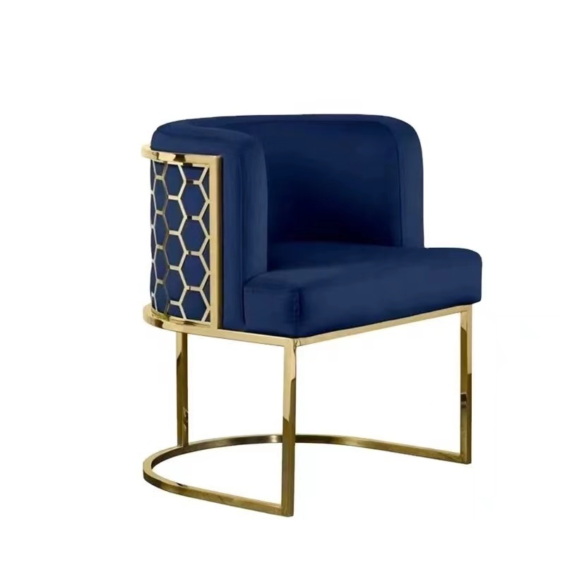 Comfortable dining chair, navy blue sky goose down dining chair, suitable for restaurants