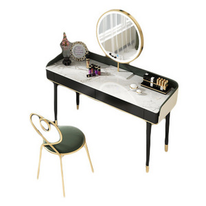 Nordic piano paint dressing table wrought iron solid wood beauty salon dressing table