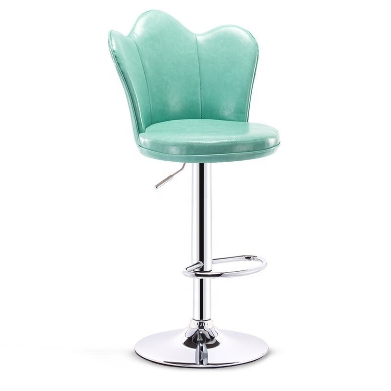 Commercial furniture modern bar stools chairs for bar counter leather bar chair for nightclub velvet spun chair