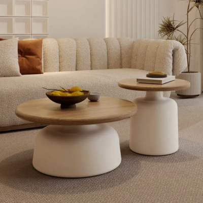 Solid wood coffee table living room home small apartment simple modern coffee table 2023 new round coffee table