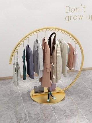 European style wrought iron coat rack floor hanging clothes rack bedroom simple fashion clothing store display rack