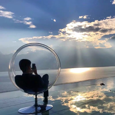 Outdoor swing hanging chair transparent bubble chair glass hanging basket home indoor dormitory balcony hemisphere space chair