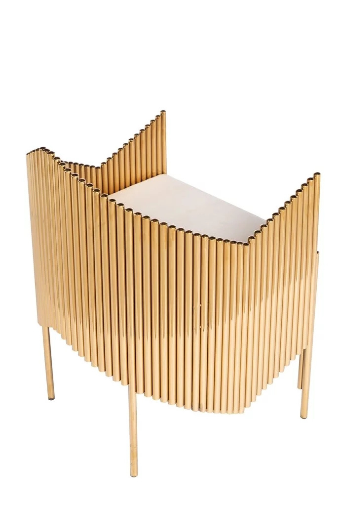 New creative design of living room furniture, modern shiny golden accent chair, fancy stainless steel armrest relax chair