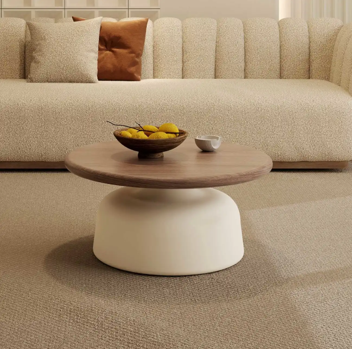 Solid wood coffee table living room home small apartment simple modern coffee table 2023 new round coffee table