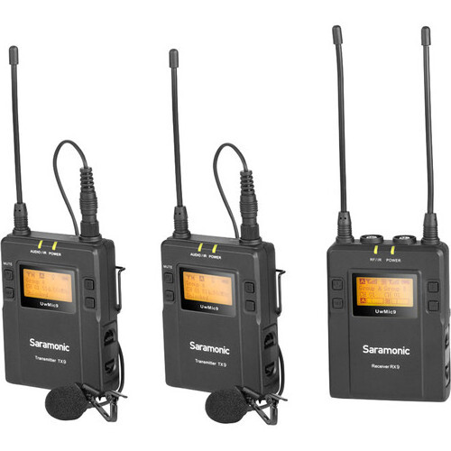 Saramonic UwMic9 Kit2 Dual Channel UHF Wireless 514MHz - 596MHz Omni-directional lavalier microphone