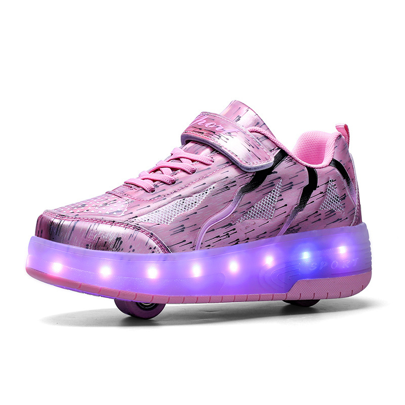 SEVEN Latest Fashion Flashing Colorful Led Light Up Roller Skate Shoes with Wheels Skate Footwear for Kids Women Lady Student