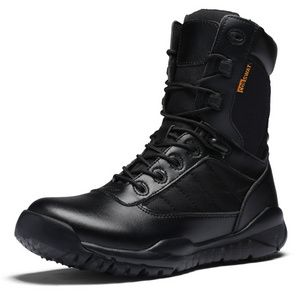 Botas de Combate Botas Tactical Combat Boots Jungle Black Leather Combat Boots for Men Women Sand Black Color