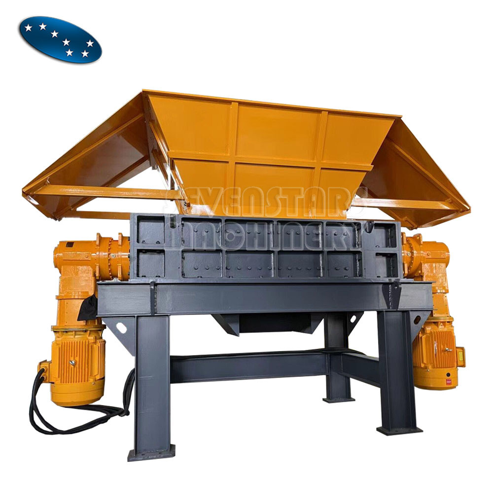 Sevenstars Double Two Shaft Shredder for Recycling Metal Scraps Tires Waste Plastic Wood