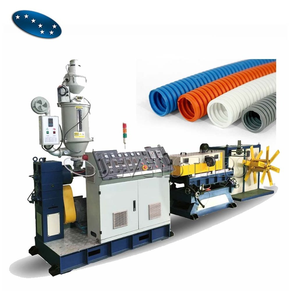 Sevenstars Single Wall PE Plastic flexible Corrugated Electrical Conduit Pipe Production Line