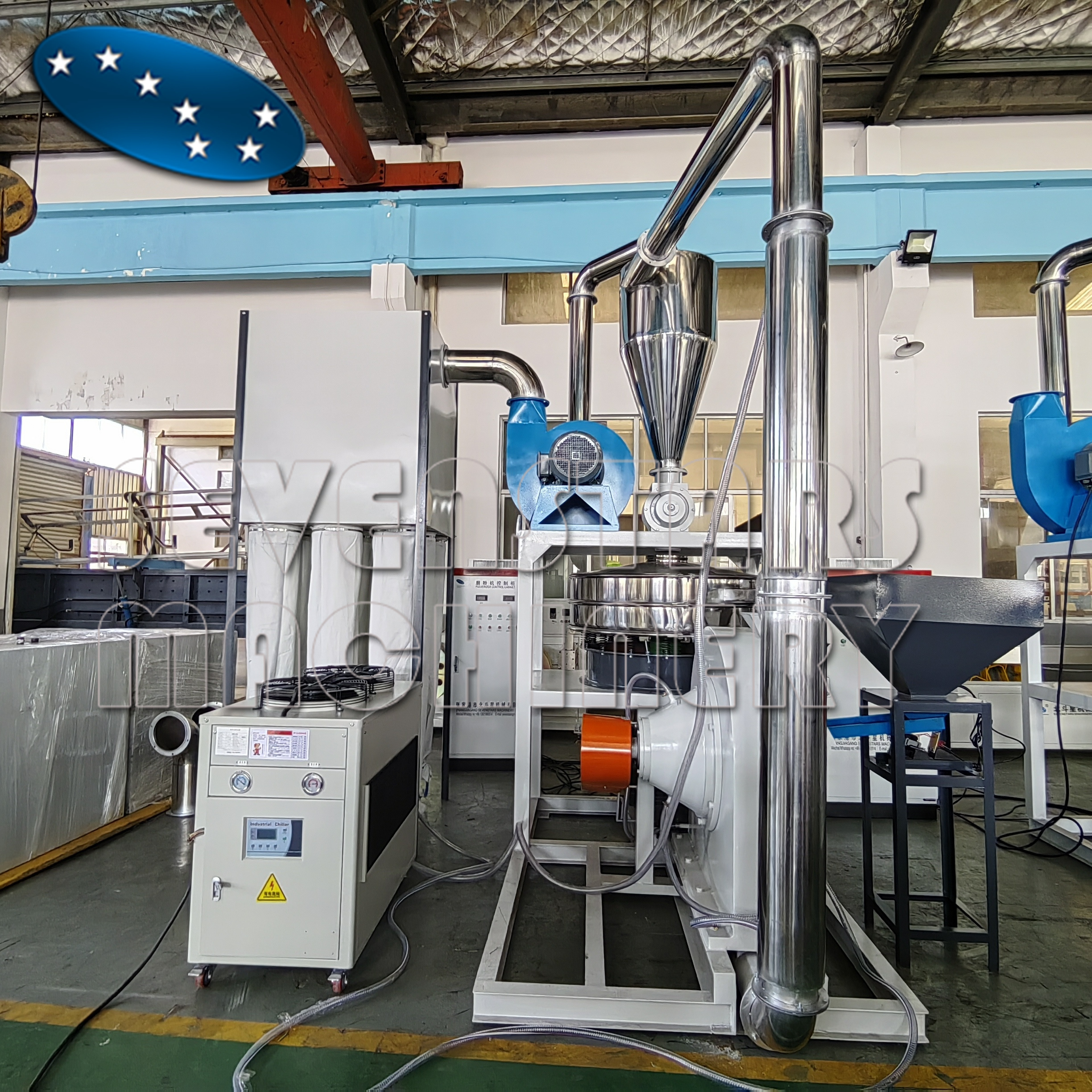 High Quality Automatic PE PP PVC EVA PET Plastic Pulverizer New Grinding Machine with Reliable Engine and Gear