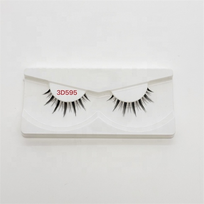 SL Eyelashes Natural Look Short Wispy Full Strip False Lashes 3D Natural Crisscross Faux Mink Lashes with Clear Bands