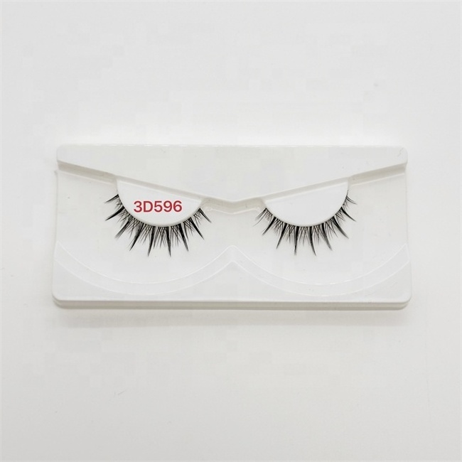 SL Eyelashes Natural Look Short Wispy Full Strip False Lashes 3D Natural Crisscross Faux Mink Lashes with Clear Bands