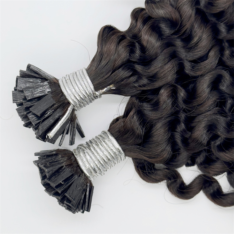 SL Wholesale 100% Human Hair Curly i Tip Hair Extension Raw Russian Hair Micro Links itip Extensions