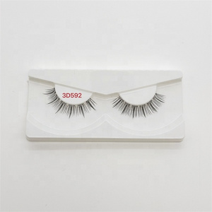 SL Eyelashes Natural Look Short Wispy Full Strip False Lashes 3D Natural Crisscross Faux Mink Lashes with Clear Bands