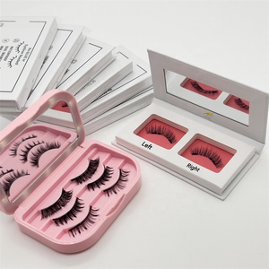 2024 Sunland  New Products  handmade no glue needed No Eyeliner False Eyelashes Soft Magnets Quantum Magnetic Lashes set