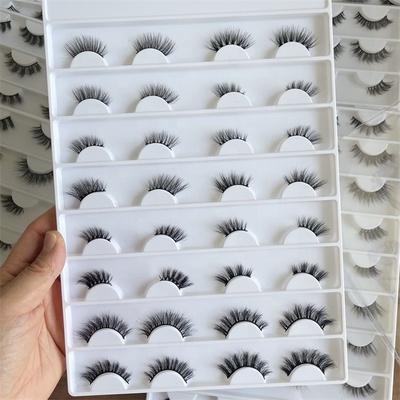 China Sunland  thin band  vagen 3d silk lashes  wholesale vendor half lashes vendor half corner faux mink eyelashes