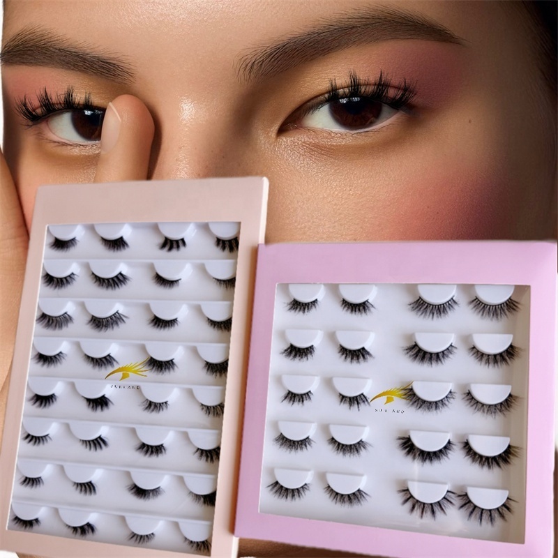 China Sunland  thin band  vagen 3d silk lashes  wholesale vendor half lashes vendor half corner faux mink eyelashes