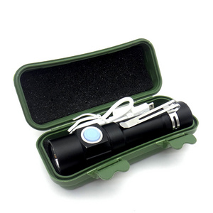 Pocket Mini LED Flashlight Black Mini LED Flashlight Aluminium Alloy 18650 Battery LED Torch