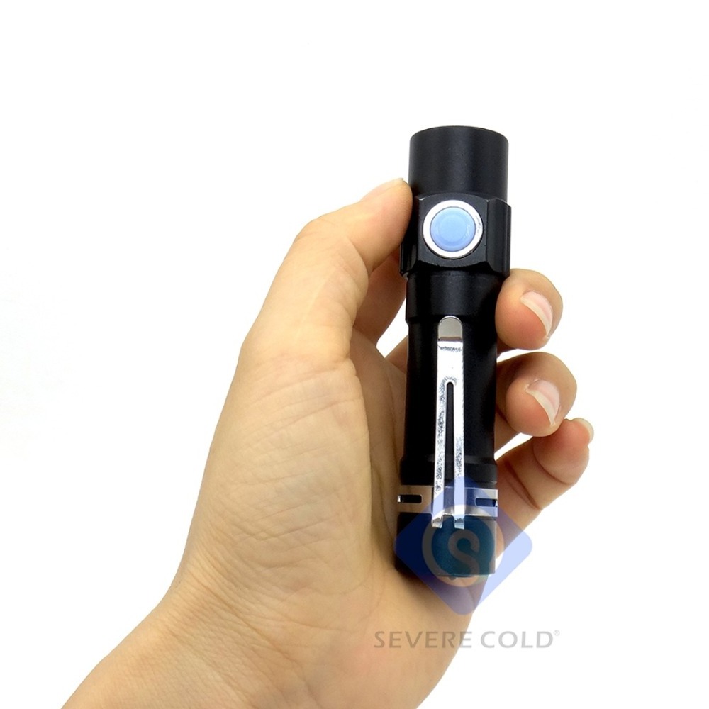 Pocket Mini LED Flashlight Black Mini LED Flashlight Aluminium Alloy 18650 Battery LED Torch