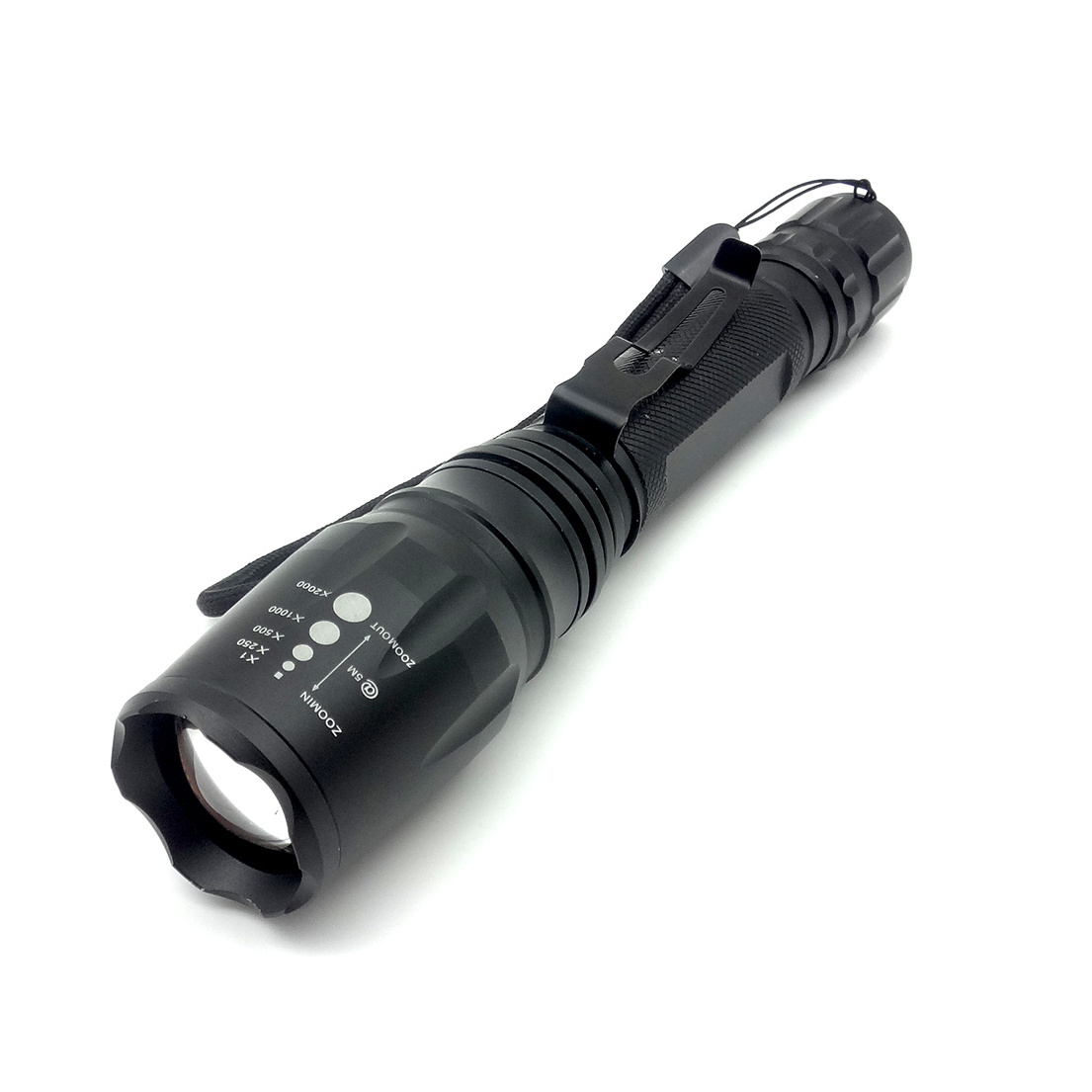 2000 Lumen Zoom LED Flashlight With Clip T6 zoom LED Torch