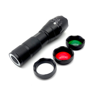 Tail Magnetic Working T6 LED Hunting Flashlight Water Resistant Camping Hunting Flash Light White Red Green Light