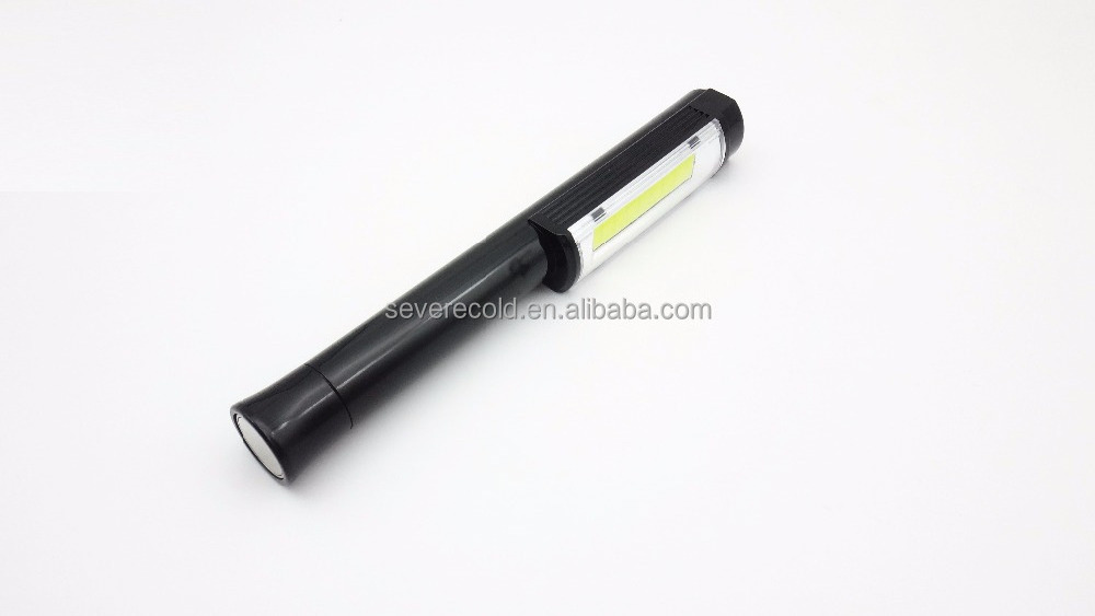 3 AA COB Pen Light  Magnetic Clip Work Light LED Flashlight