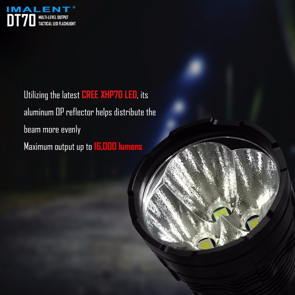 IMALENT DT70 1xCREE XHP70 16000 Lumens 700 Meters USB Charging Interface LED Flashlight by 4*18650 Batteries