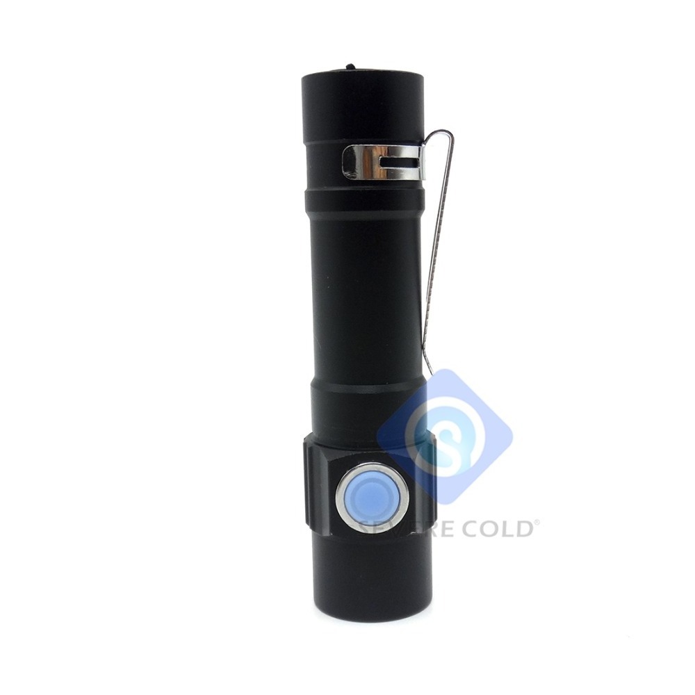 Pocket Mini LED Flashlight Black Mini LED Flashlight Aluminium Alloy 18650 Battery LED Torch