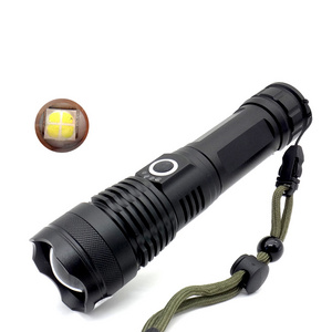 XHP50 Long-range Flashlight Aluminum Alloy Zoom Flashlight USB Charging Outdoor LED Flashlight