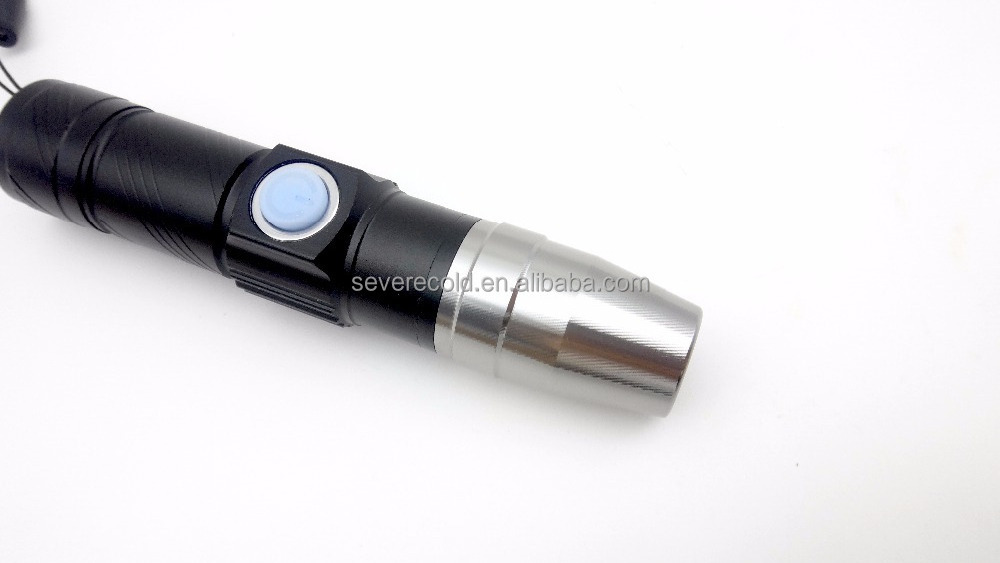 Portable USB Rechargeable Flashlight Purple UV Flash Light Detector Light Flashlight