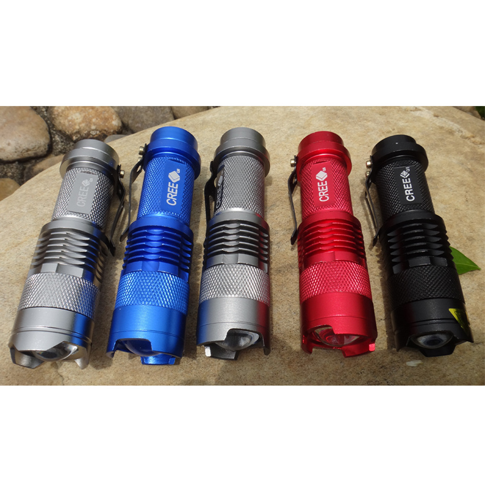 Mini LED Flashlight Colourful Q5 LED 3 Modes Zoomable AA 14500 Portable Torch Flashlight