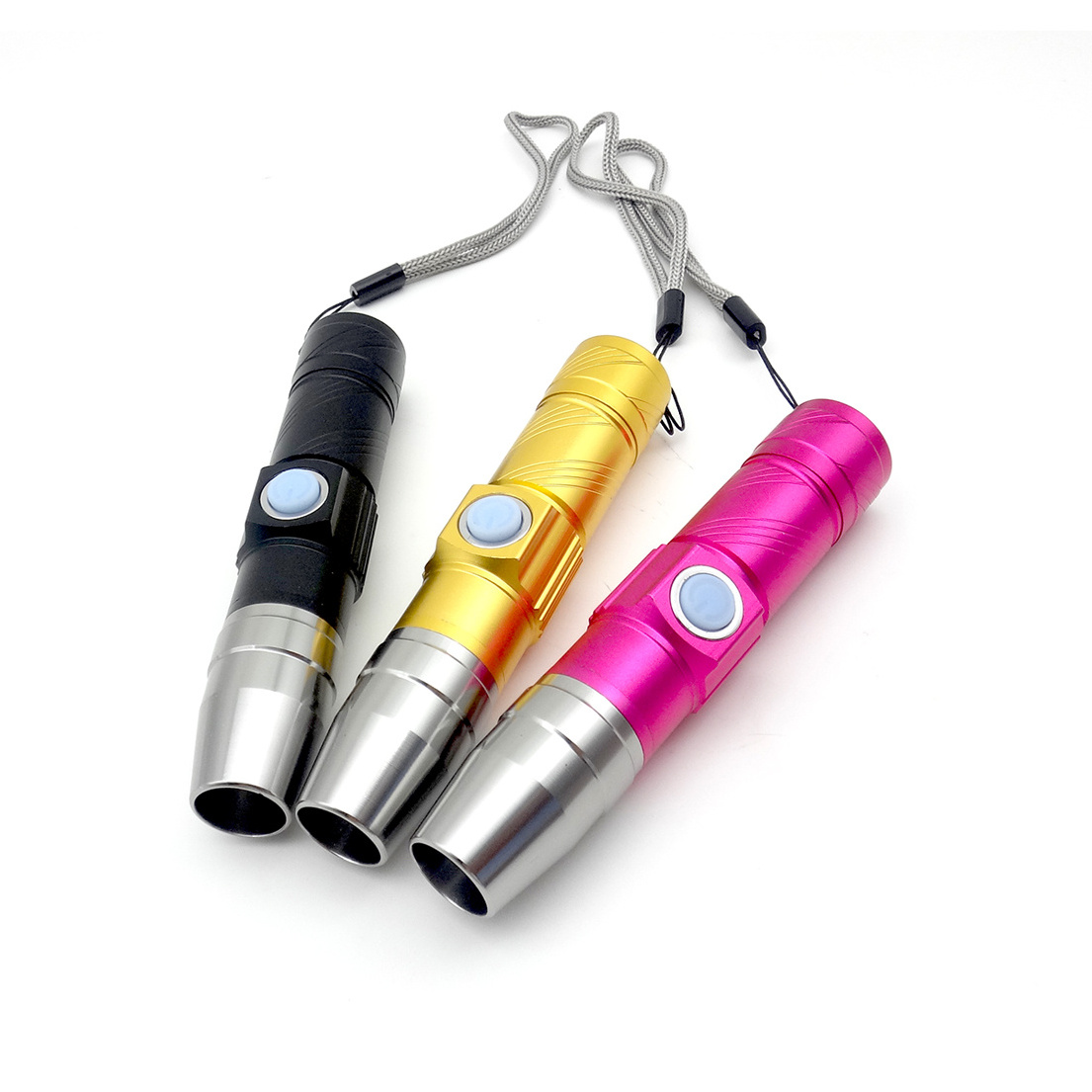 Portable USB Rechargeable Flashlight Purple UV Flash Light Detector Light Flashlight